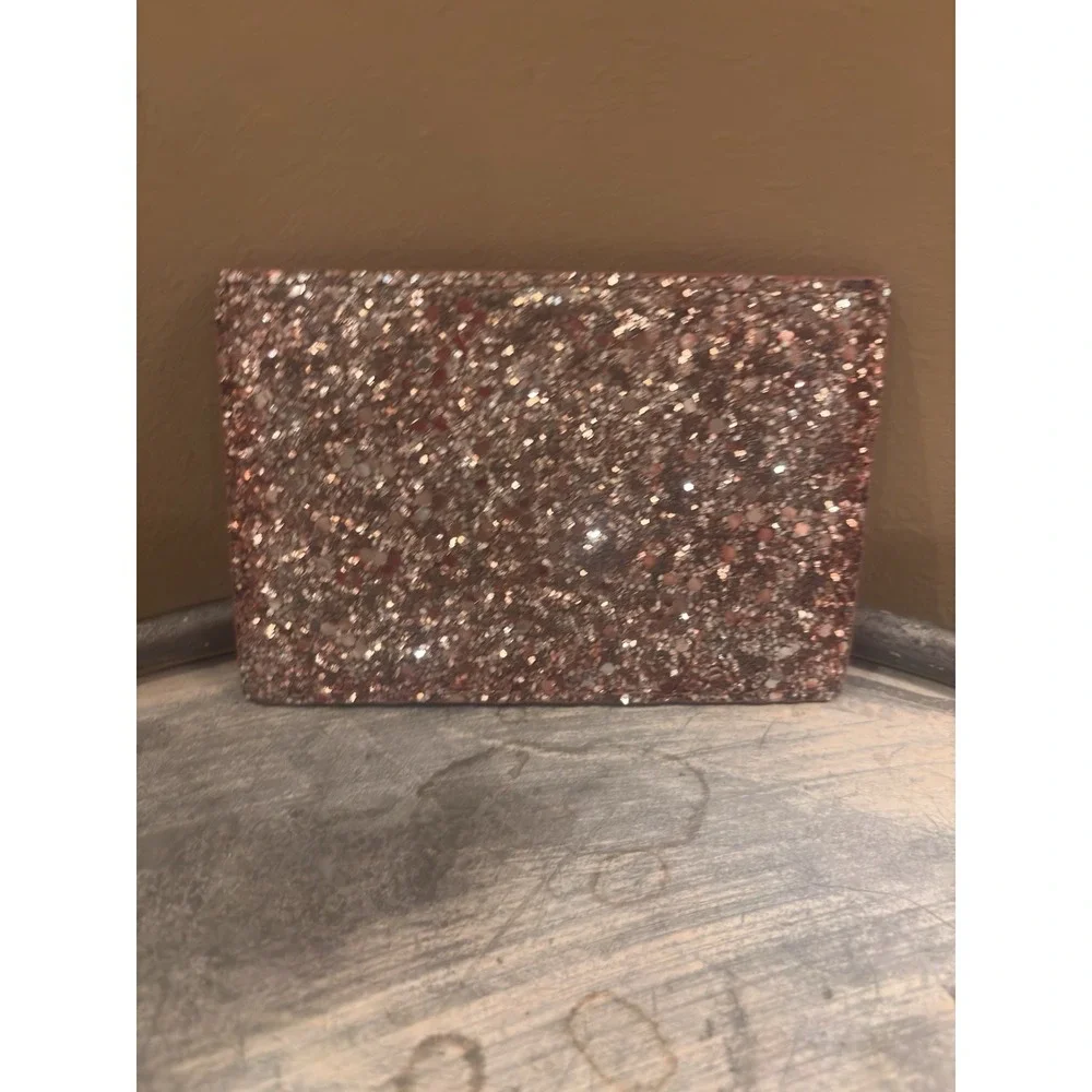 KATE SPADE NEW YORK Pink Sparkle‎ Glitter 3 Slot Card Holder 🔥 🩷